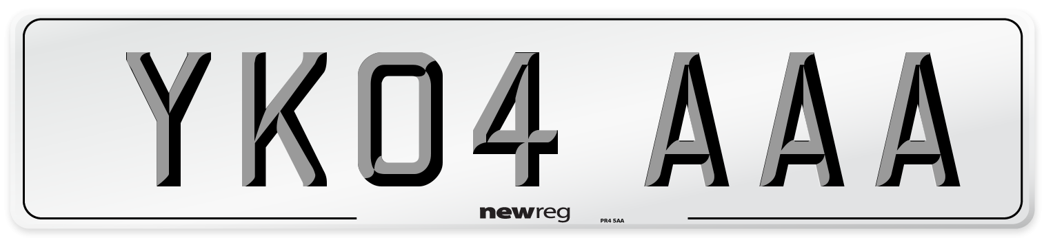 YK04 AAA Number Plate from New Reg